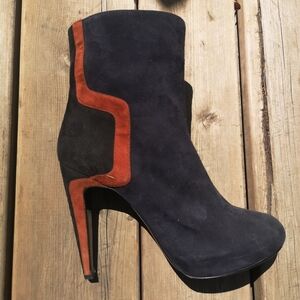 Pierre Hardy Ankle Boots Suede Dark Blue High Heels EU 41 /US 10 Made In Italy